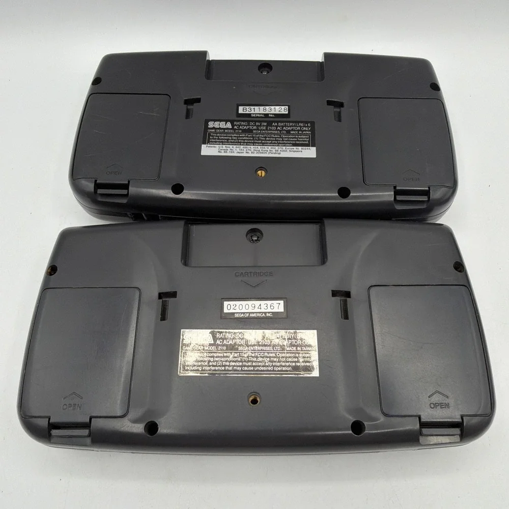 Sega Game Gear Lot of 2 Consoles 8 Games Cases Adapters For Parts Repair 2110